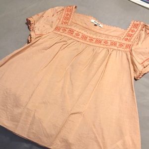 Embroidered peach top